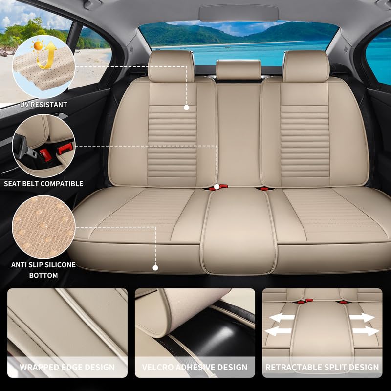 Image of Seat Covers Full Set Fit for Saturn Vue 2001-2010,Beige
