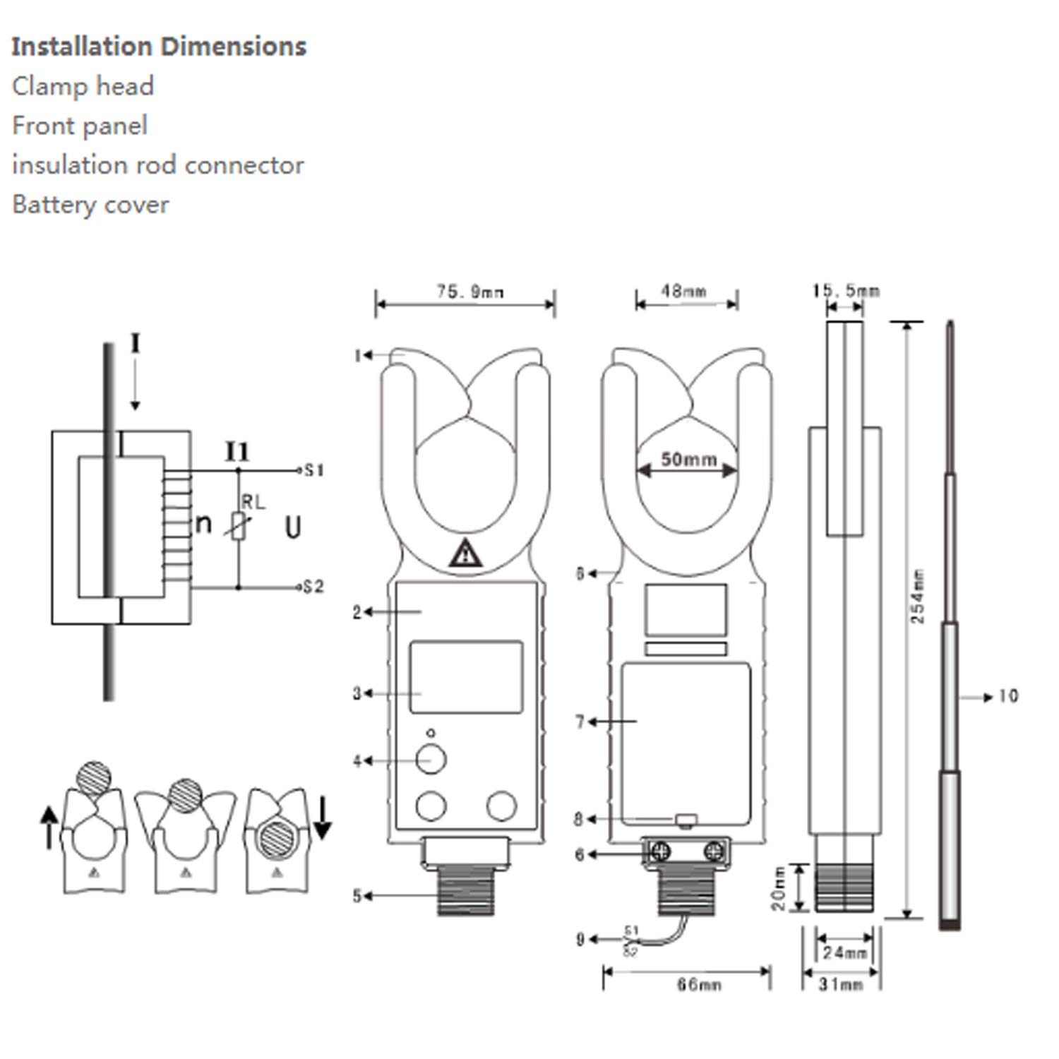 Alta Tensión pinza de corriente del sensor FR050HV