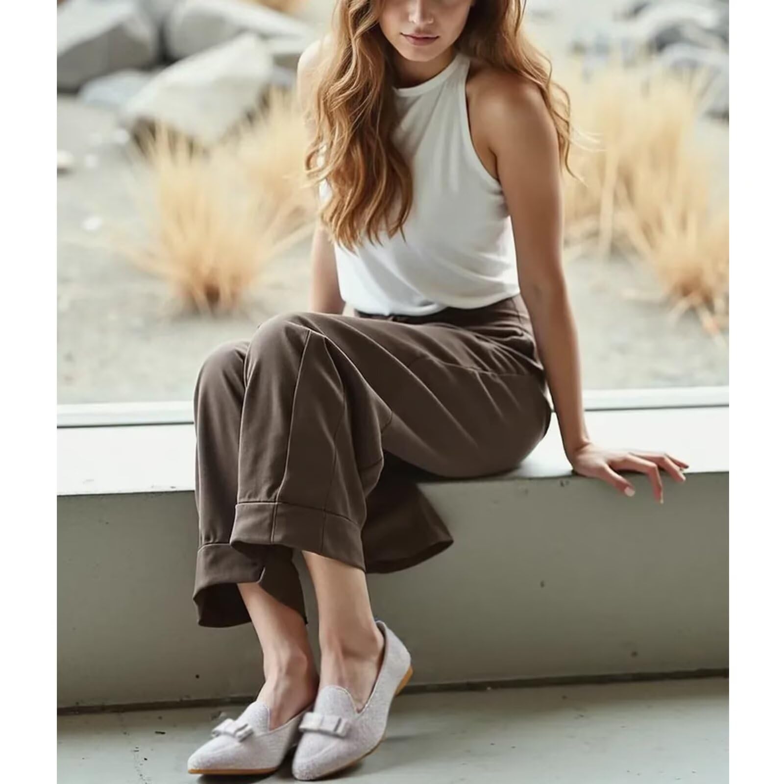 Frank Mully Ballerine Piatte Slip-on in Maglia da Donna - Décolleté con Punta Rotonda