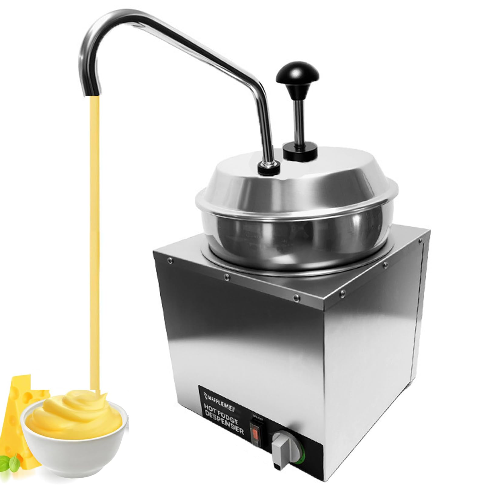 Nacho - Dispensador de queso calentador, calentador de salsa de 5 niveles con bombas duales, perfecto para dulce caliente, caramelo, nachos, fiestas, camiones de comida y eventos, tubo de acero