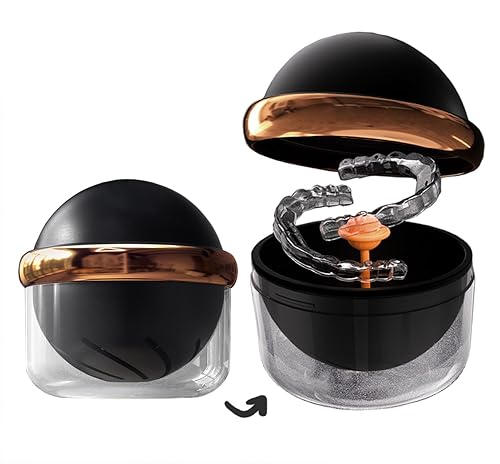 AARAINBOW Estuche grande para dentaduras postizas con cesta de colador, limpiador de retención transparente y caja de almacenamiento para viajes,