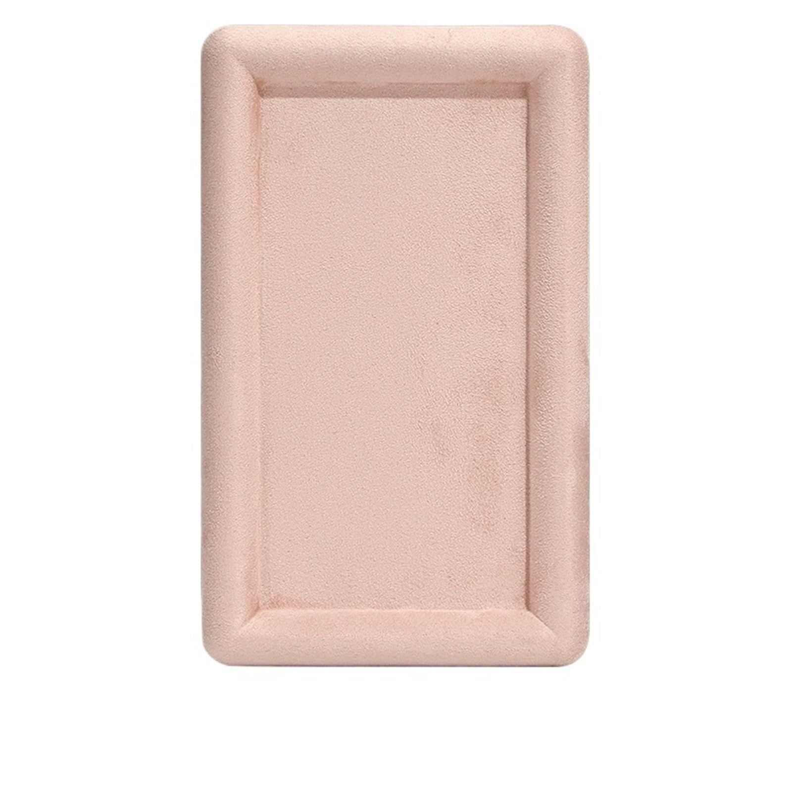 Schmuckschale Schmuck-Organzier-Tablett, Ohrring-Uhr-Armband-Schmuck-Aufbewahrungskoffer for Vitrine(Pink rectangle S)