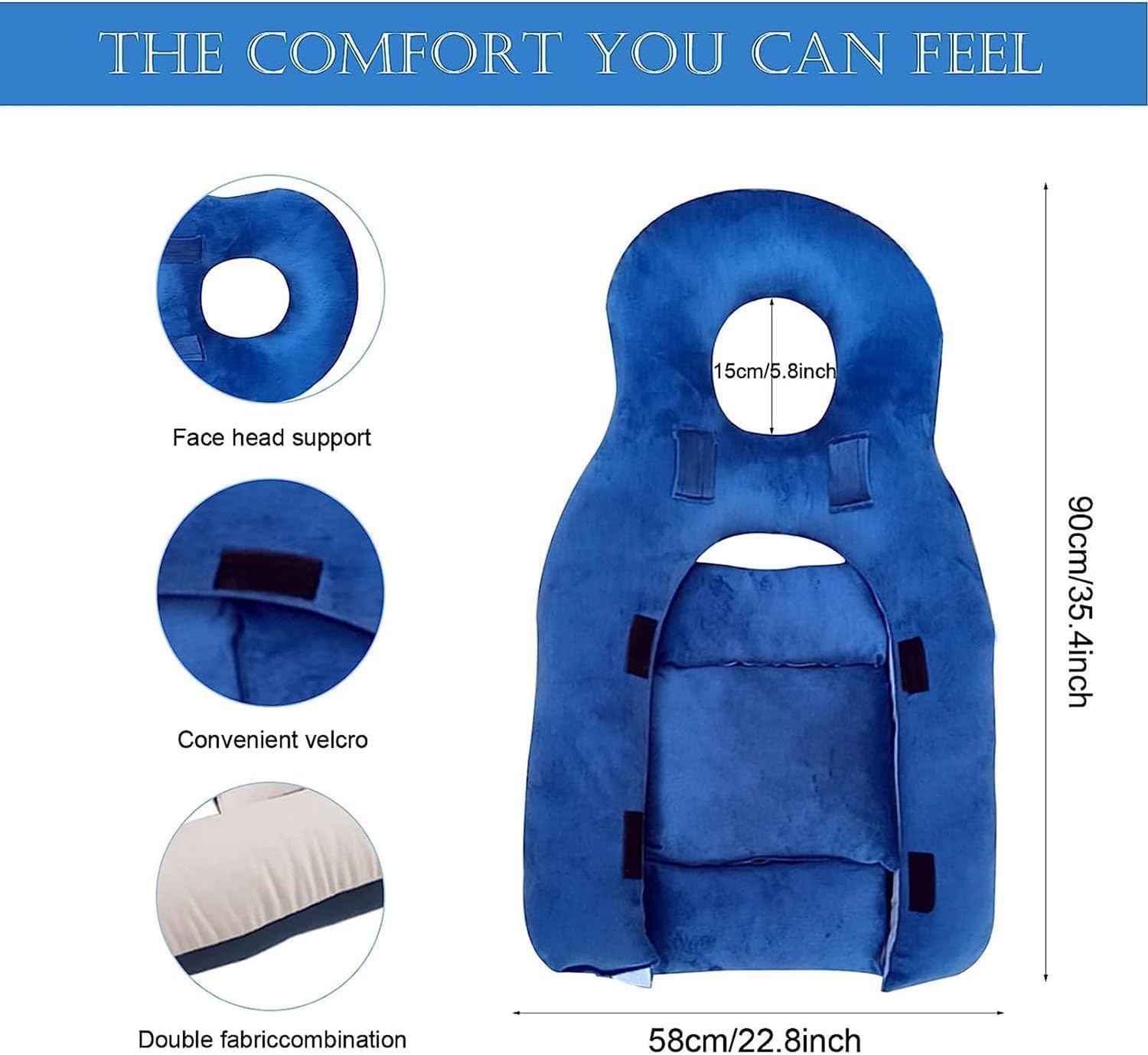 Cuscino A Faccia In Giù Con Foro Per Il Viso - 30x6x13 Cm, Per Massaggi, Dopo Intervento O Sonno - Foto 8