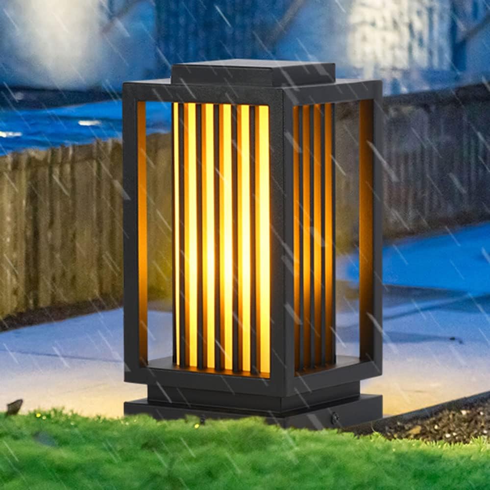 Lawn Floor Lamp Fixture Modern Outdoor Yard Entrance Column Lights Waterproof Fence Pillar Lamp with Pillar Mount Base for Pillar Landscape