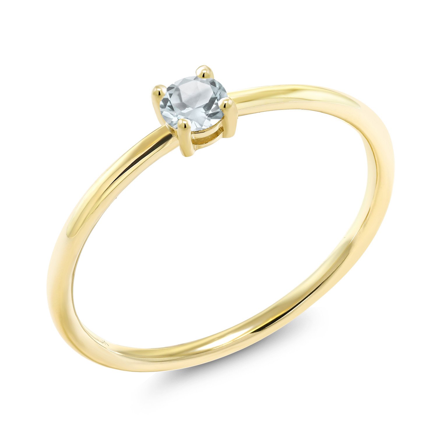 Gem Stone King Gemstone Birthstone Solitaire Ring in 10K Yellow Gold