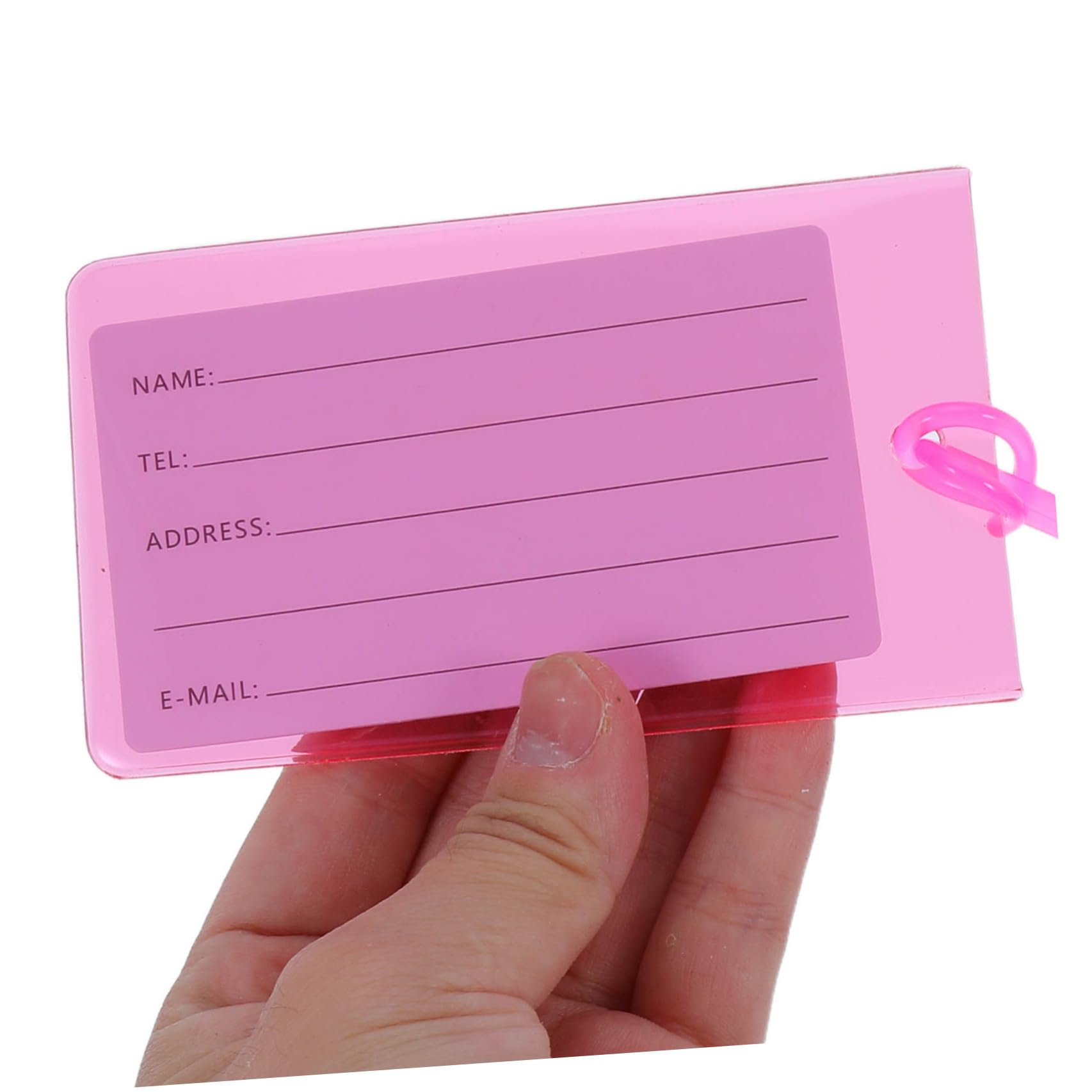 100 Pezzi Etichetta per Bagagli in Pvc Colorata con Finestra Trasparente e Passante Rinforzato, Visibilità Alta e Protezione Dati per Valigie e Zaini Durante Viaggi e Check-in