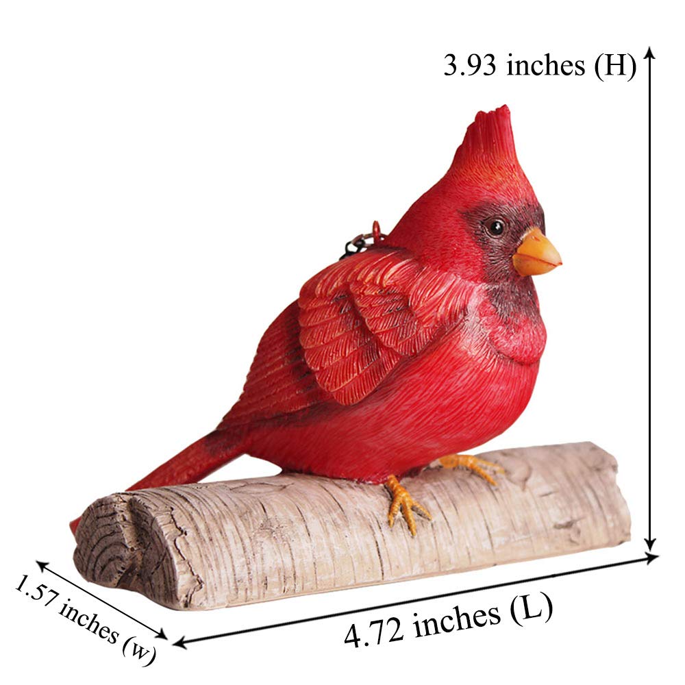 置物  Birds Red Cardinal Cardinal Decor Garden Stake,Solar Metal Red Cardinal