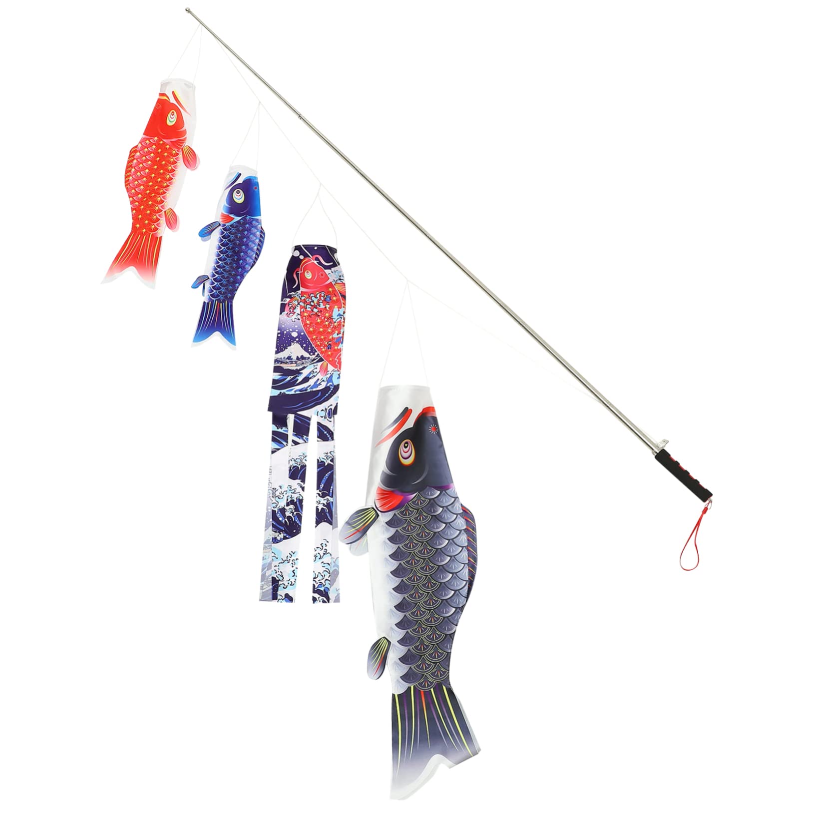 Koinobori japonais pour jardin : illuminez votre patio avec cette carpe vibrante suspendu