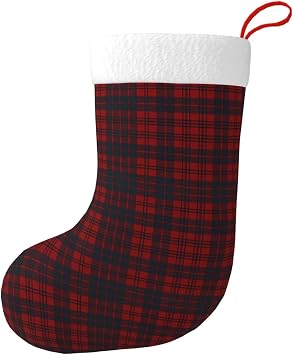 Red and Black Checkered Fashionable Christmas Stocking