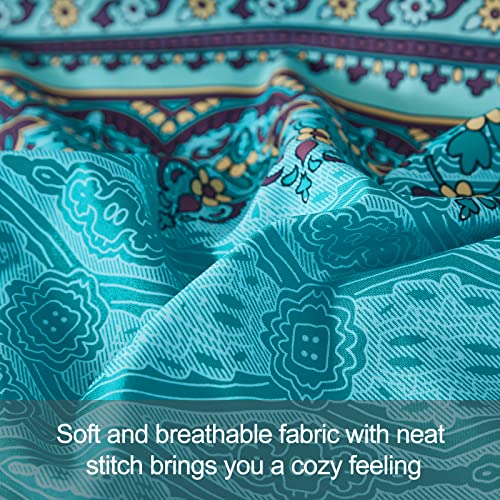 Boho Sheets Set King Size(4Pcs) Bohemian Colorful Tribal Bedding Sheets Set 14'' Deep Pocket Boho Aztec Fitted Sheet Soft Microfiber, 1 Flat Sheet 2 Pillowcases #TOP3