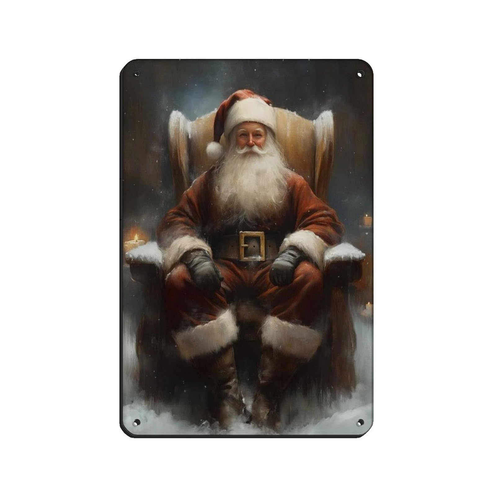 Santa Claus Dark Academia, Vintage Christmas Art Retro Poster Metal Tin Sign Chic Art Retro Iron Painting Bar People Cave Cafe Family Garage Poster Wall Decoration 8x12inch(20x30cm)