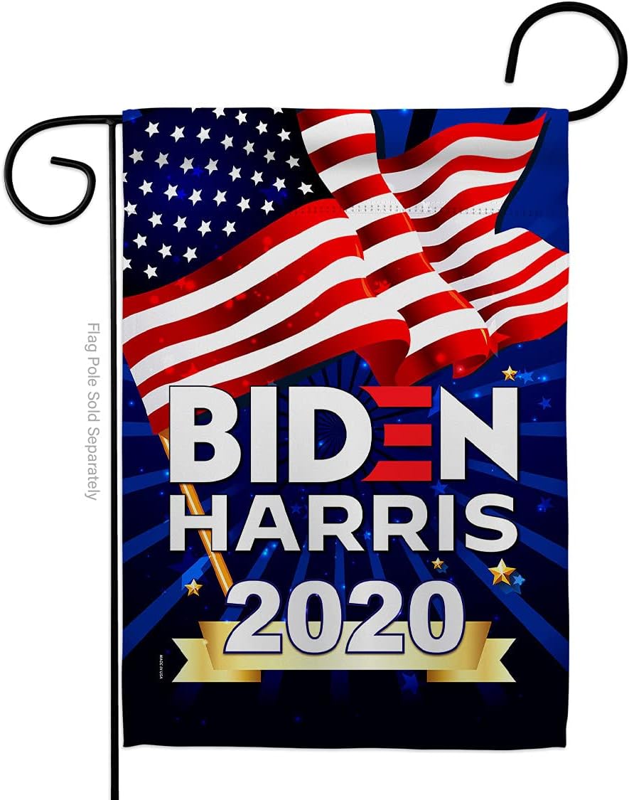 Biden Harris 2020 Burlap Garden Flag Patriotic President Democrat Republican Tea Party United State American Election Small Decorative Gift Yard House Banner Double-Sided Made In USA 13 X 18.5