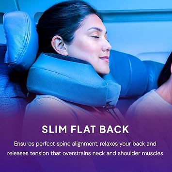 Cabeau Evolution S3 Travel Pillow Straps to Airplane Seat Ensures Your Head Wont Fall Forward Relax with Plush Memory Foam Quick-Dry Fabric Keeps You Cool and Dry (Indigo)...
