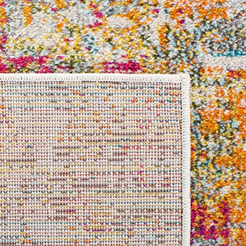SAFAVIEH Zeitgenössische Teppich für Wohnzimmer, Esszimmer, Schlafzimmer - Madison Collection, Kurzer Flor, Grau und Türkis, 160 X 229 cm