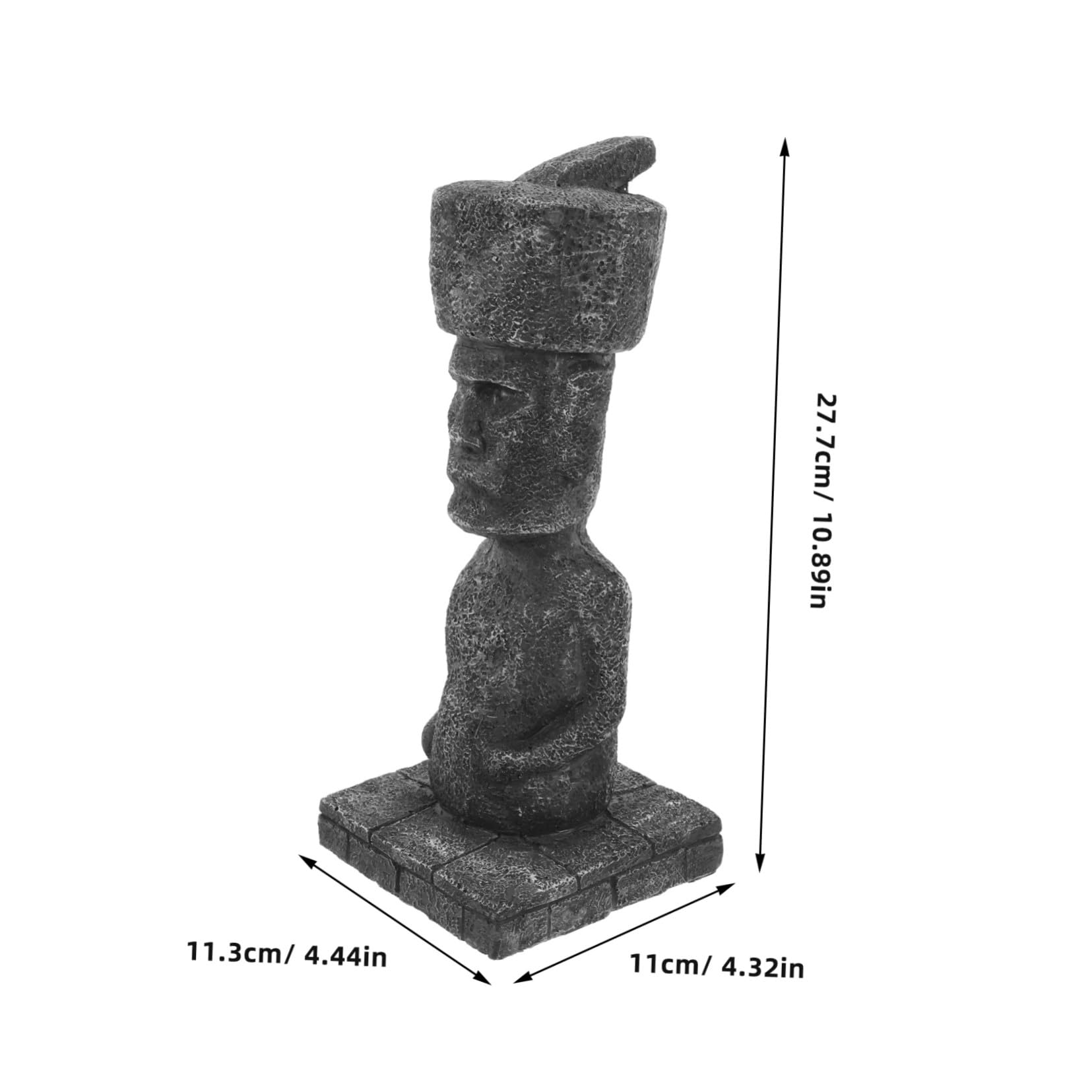 Statua Moai in Pietra Resistente Decorazione Paesaggistica Romana Antica Figurina Artistica per Vasche e Terrari Ornamento Realistico per Appassionati del Passato