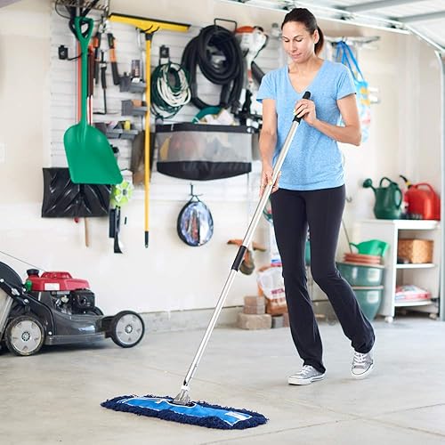 Miniatura 9 de Mopa de nylon para polvo con mango y marco de extensión de cambio rápido de aluminio Nine Forty de resistencia industrial, escoba para pisos de