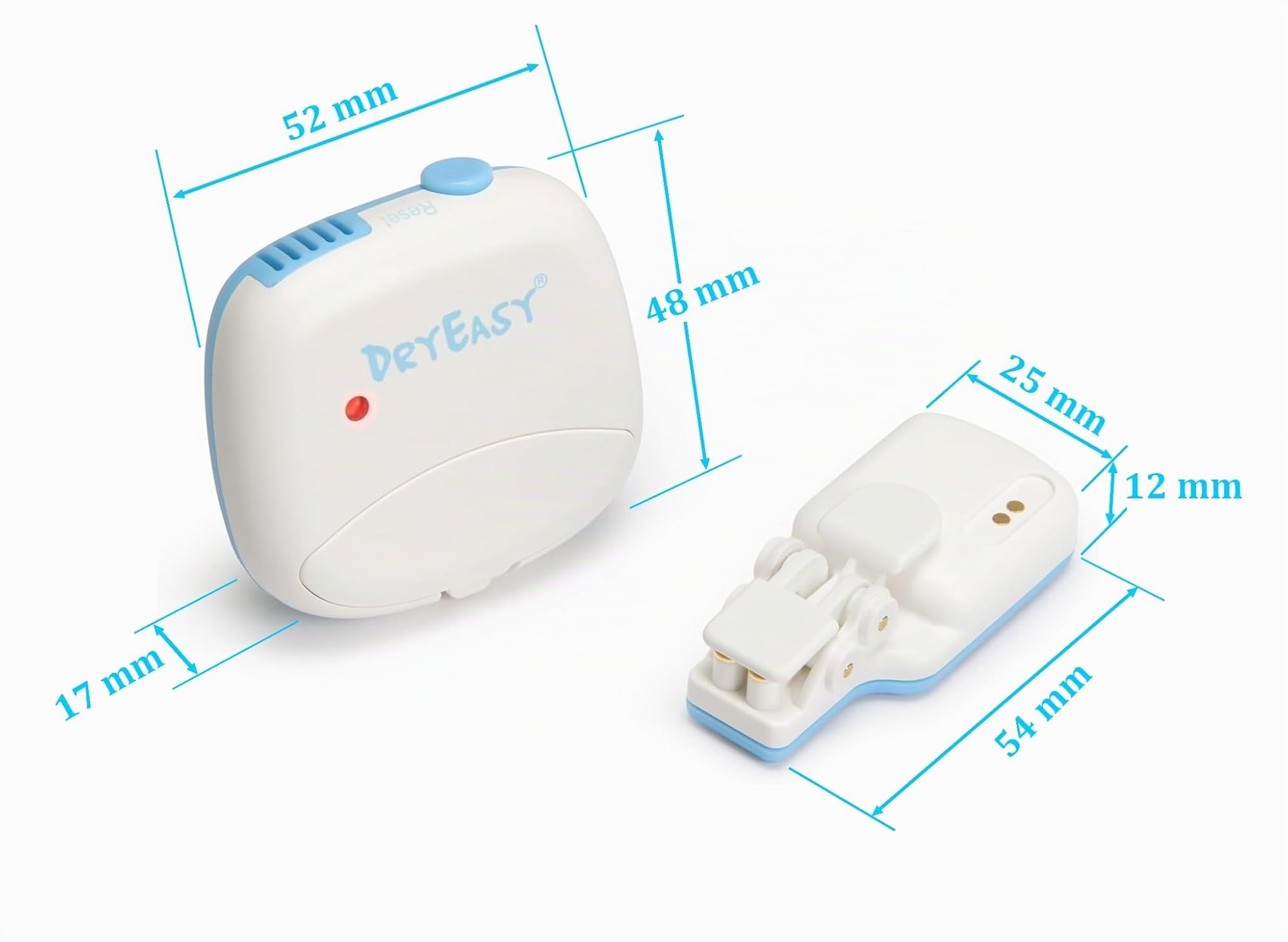 DryEasy Allarme professionale wireless per enuresi notturna (versione 2024) con sensore migliorato, 6 suoni selezionabili, controllo del volume, vibrazioni forti e design compatto per superare