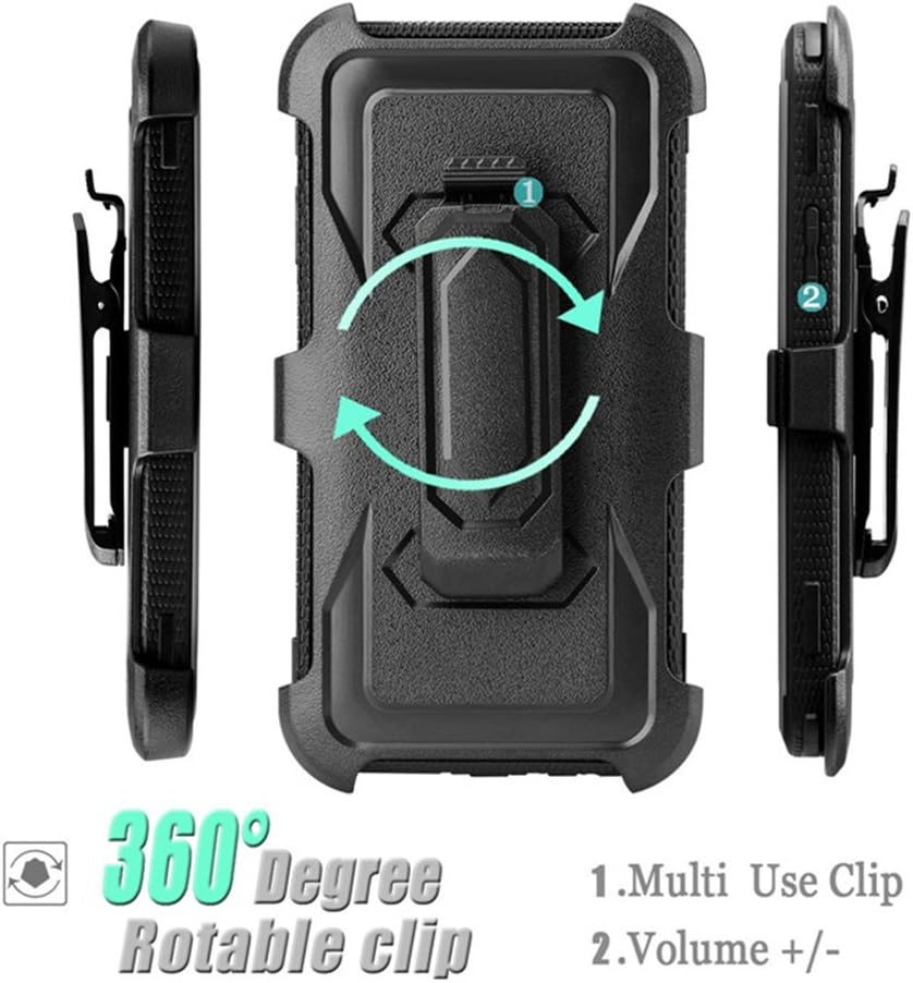 J.west Compatible with LG Aristo Case, Phoenix 3 Case, K8 2017 Case, Fortune Case, Full-Body Rugged Belt Clip Holster Kickstand Case Without Built-in Screen Protector for LV3, Gray