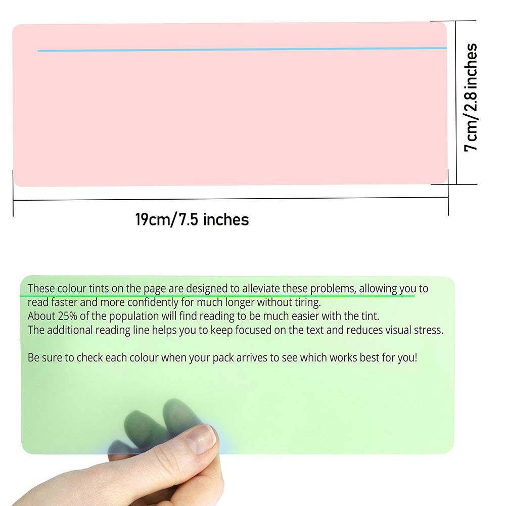 8 PCS Dyslexia Overlay Ruler, Visual Aids Original Plain Window Reading