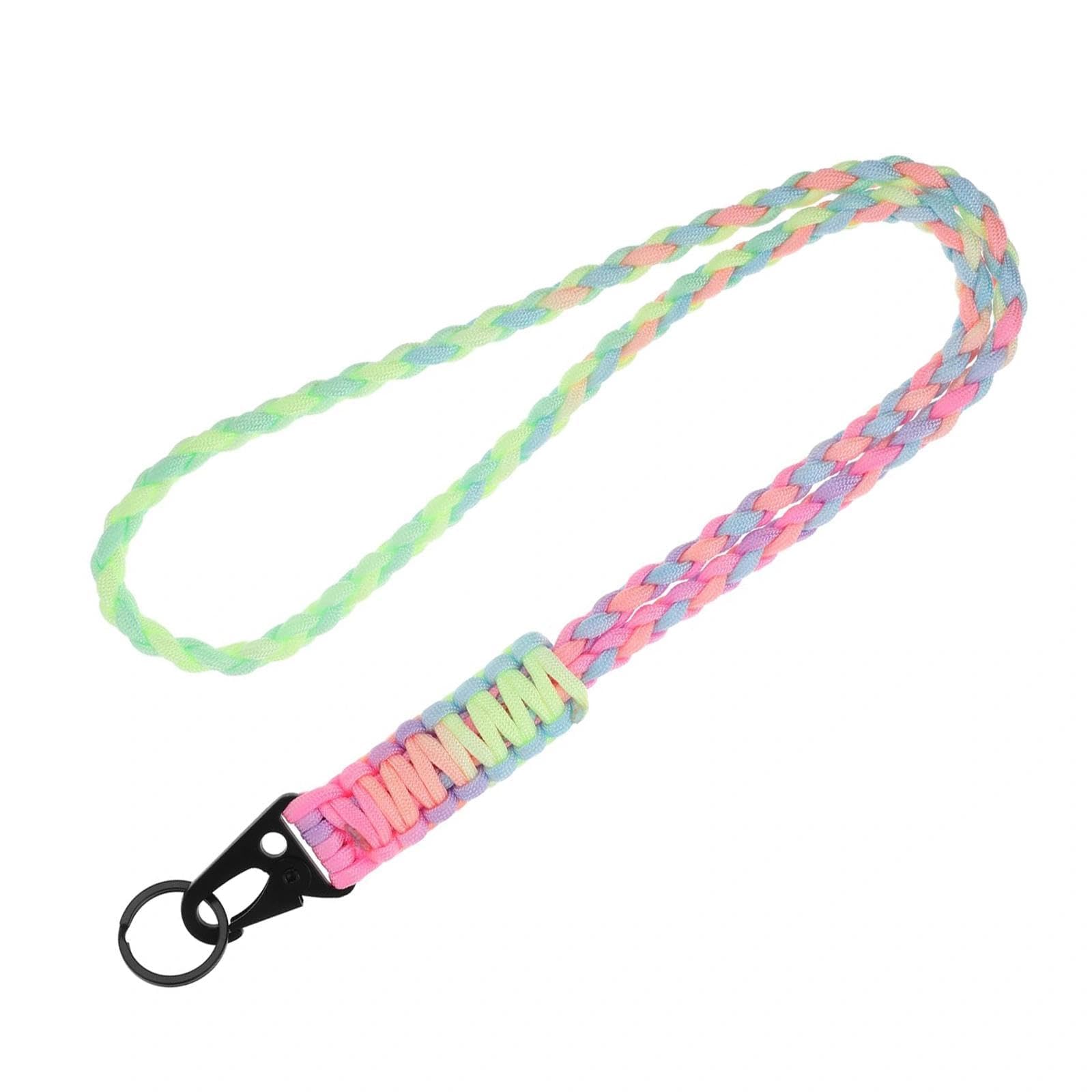 JOOTUEPO Heavy Duty Paracord Lanyard for for Men Women, Keychain Lanyard Braided Colorful Neck Lanyards, for ID Badge Holder Keys Phone Outdoor Activities
