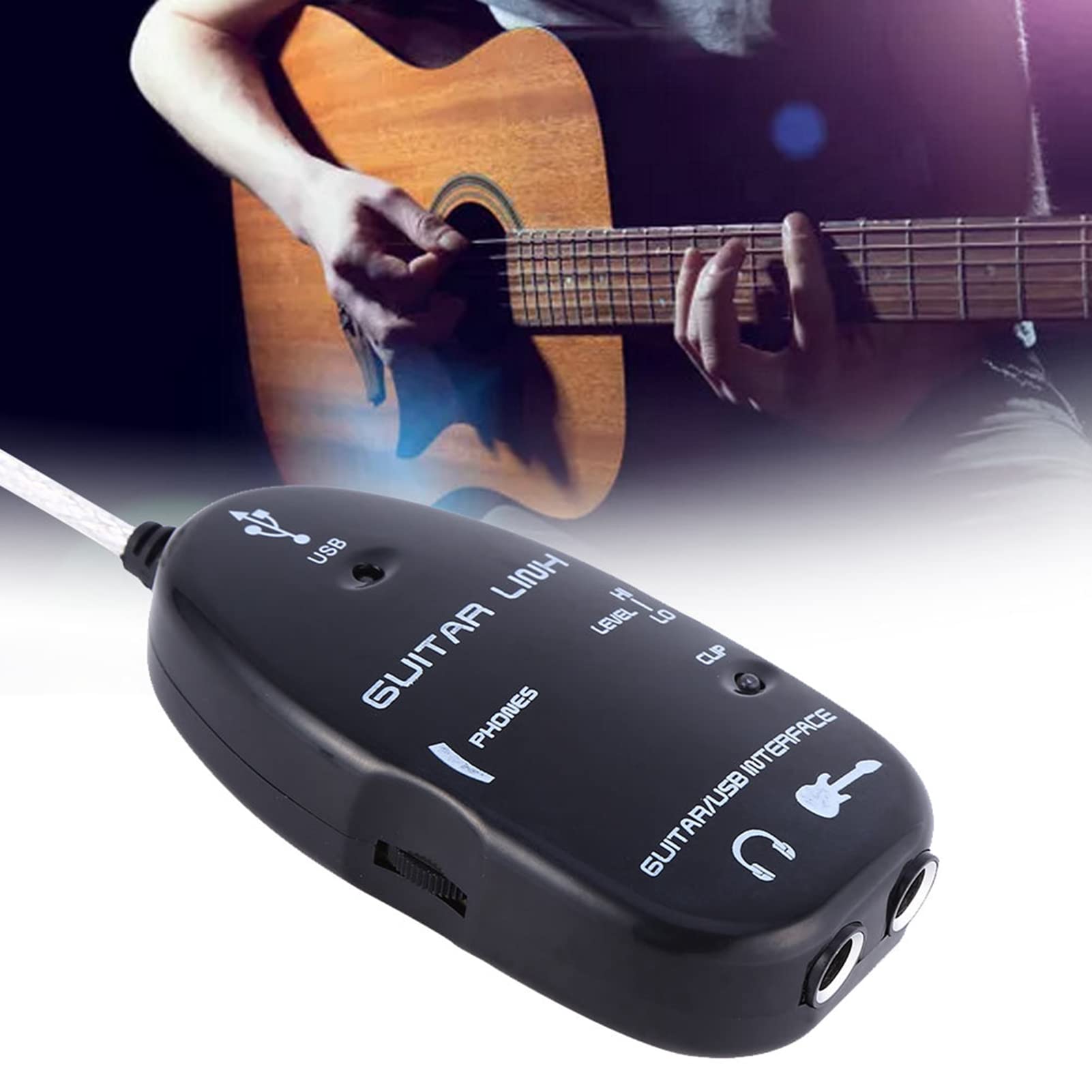 Câble Guitare Câble De Liaison De Guitare USB, Y Compris Le Logiciel De Pilote De CD Outil Apprentissage Guitare Effets Câble Guitare Câble De Liaison De Guitare USB, Y Compris Le Logiciel De Pilote De CD Outil Apprentissage Guitare Effets