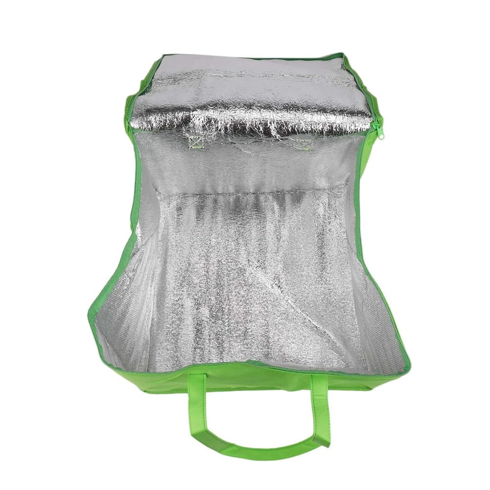 10X Pliable Grand Glacière Sac Portable Gâteau Alimentaire Sac Isolé Feuille D'Aluminium Boîte Thermique ÉTanche Pack de Glace Boîte à Lunch Boîte de Livraison Sac Vert