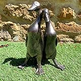 Darthome Vintage Duck Garden Statue Sculpture Pair Of Love Ducks Decorative Ornament Bronze