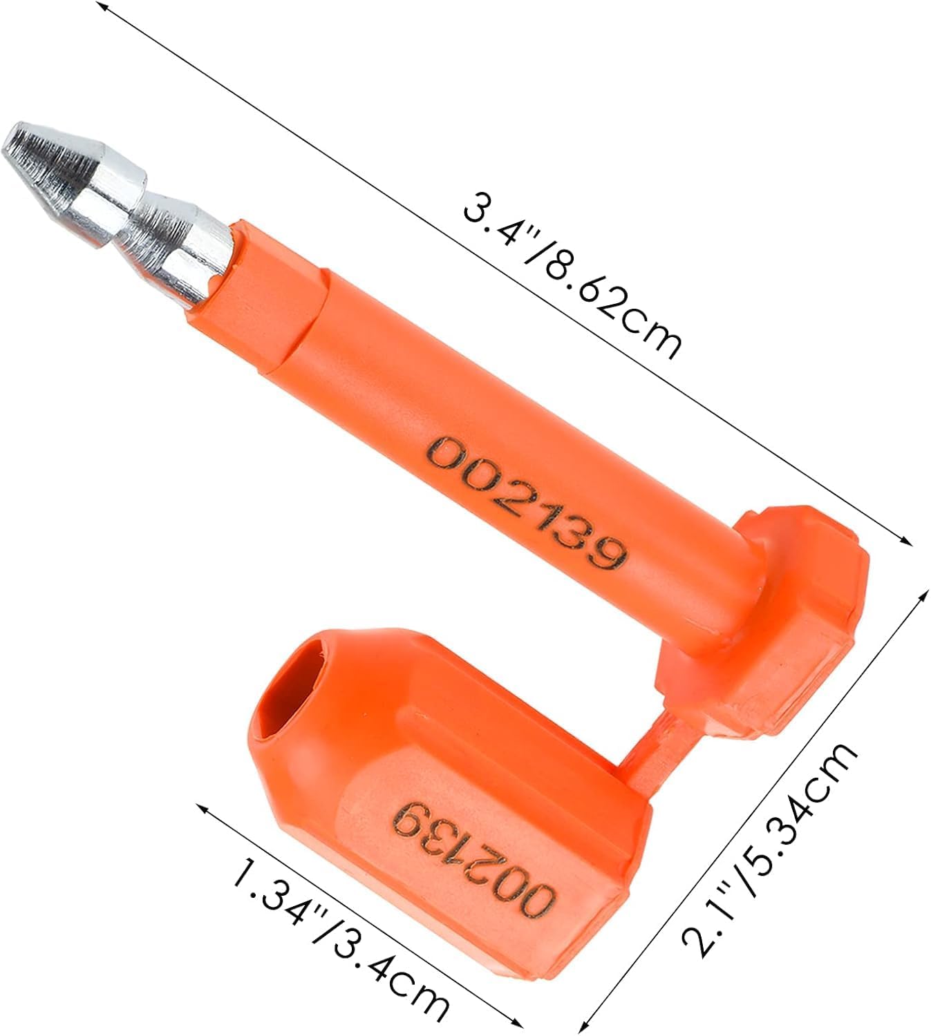 Amarine Made Bolt Seals (100PCS) Shipping Seal with Print Progressive Serial Numbering, Disposable One-Time Use Barrier Seals for Cargo Containers, Truck Trailers, Cargo Shipping Containers (Orange)