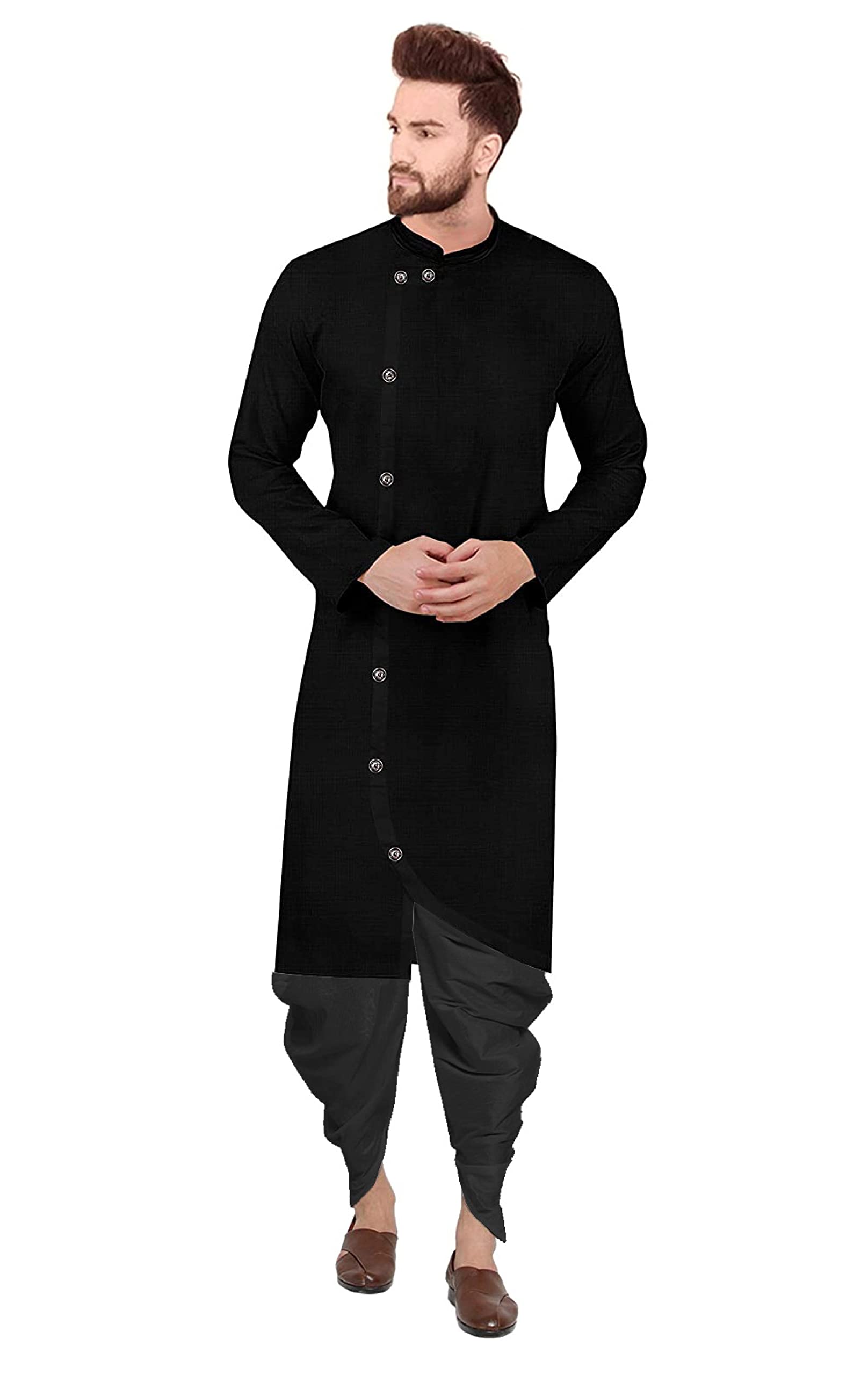 trustous Mens Cross Kurta Dhoti Set In Cotton-picture-52