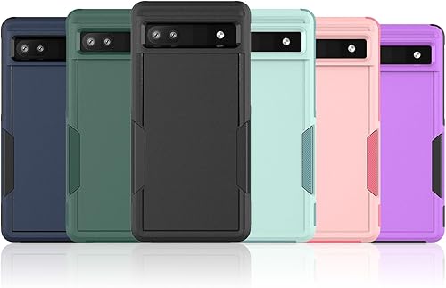 Miniatura 8 de Funda para Google Pixel 6A, funda de teléfono Dual Guard Pixel 6A, carcasa rígida de silicona híbrida a prueba de golpes, funda protectora de cuerpo