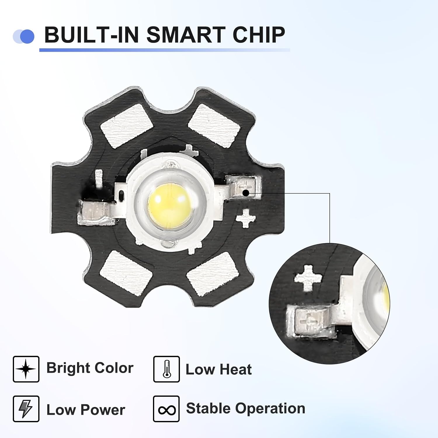 High Power LED Chip with Aluminum Plate Cool White 30000K-10Pcs image 4