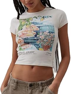 Y2k Baby Tees Short Sleeve Crop Tops Women Teen Girl Fruit Graphic Print...