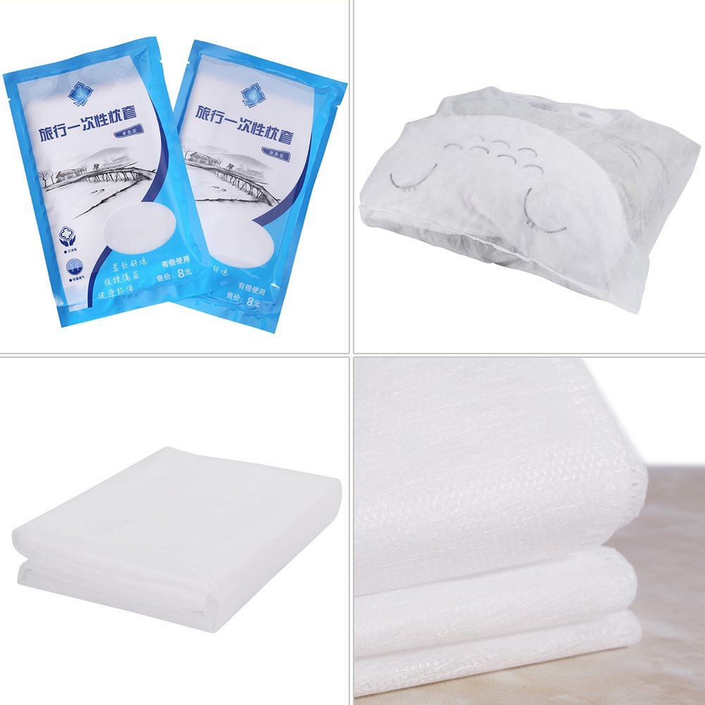 Federe per Cuscini, Pratico Proteggimento, Getta Fogli Non Tessuti, Sacchi a Pelo sporchi, Copertura per Cuscino da Viaggio, Proteggi Forniture, for Hotel, Campeggio, Alpinismo