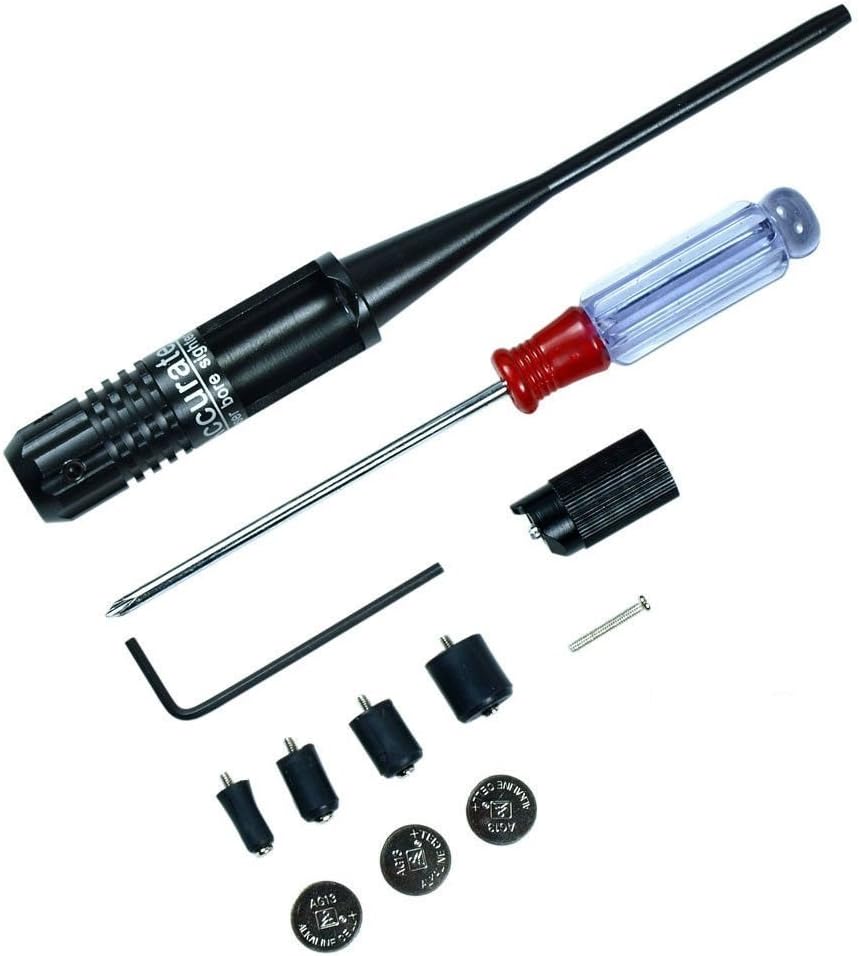 Gun laser bore sight,boresight,bore sight by econoLED all in One .22 to .50 Caliber Rifle Gauge Boresight Red Dot Laser Boresighter New