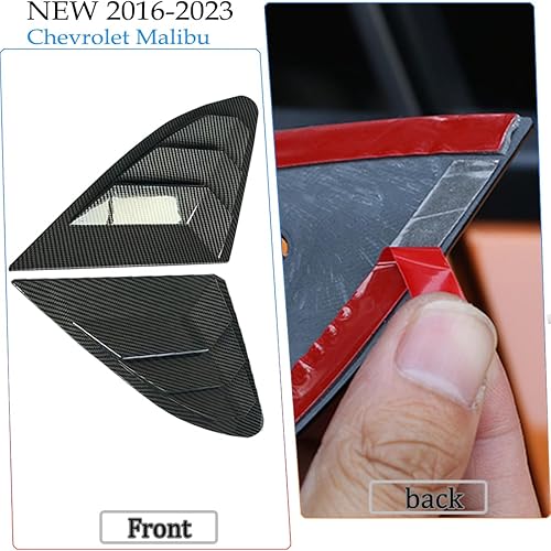 Miniatura 10 de Para Chevrolet Malibu 2016-2024 2 piezas impresas para ventana lateral trasera, rejillas de ventilación de aire, persianas de cubierta de persianas
