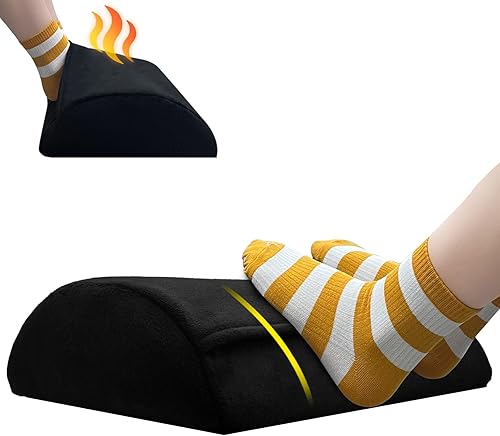 AAAini Reposapiés para debajo del escritorio, multifuncional, lavable, apto para oficina, hogar, automóvil, diseño ergonómico, negro, de una sola