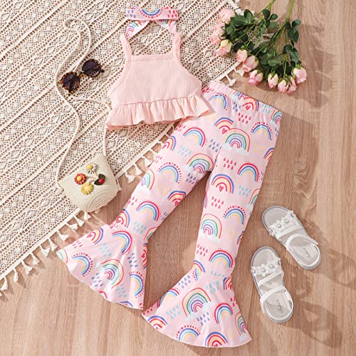 Lykmera Camisetas e calças com estampas de desenhos animados para meninas de verão para crianças 3 p