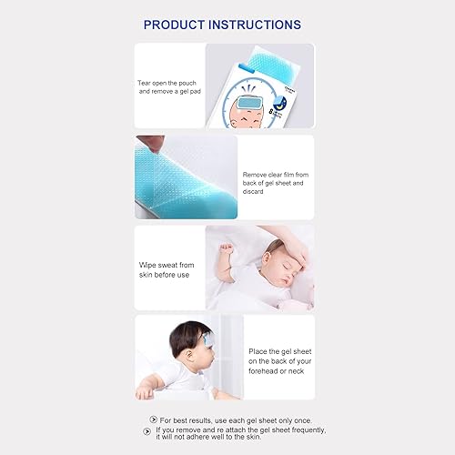 Miniatura 7 de 8 parches de enfriamiento para molestias de fiebre, parches de fiebre para niños, alivio de la fiebre reductor de fiebre, alivia el dolor de cabeza,