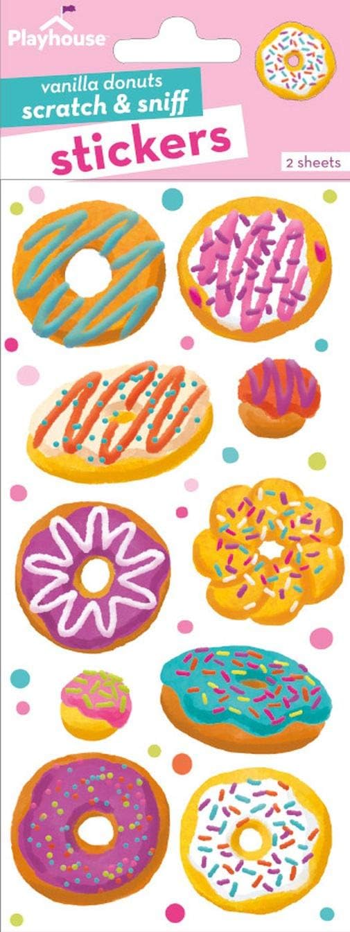 Playhouse Assorted Donuts Vanilla Scented Scratch & Sniff Sticker Sheets