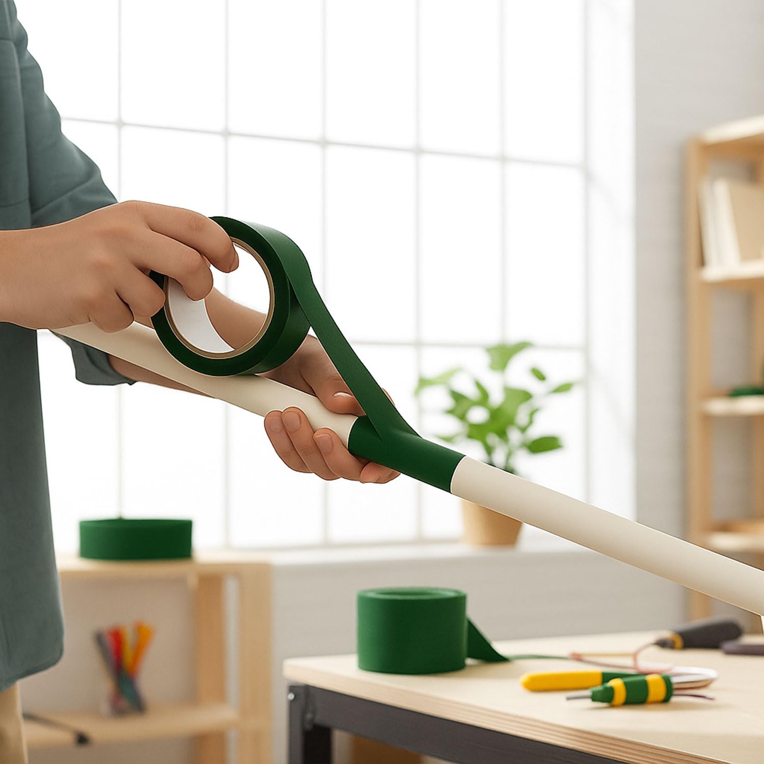 Yeşil Tamir Bandı 75 mm x 10 mt Çok Amaçlı Güçlü Yapışkanlı Suya Dayanıklı Onarım Yalıtım Bandı