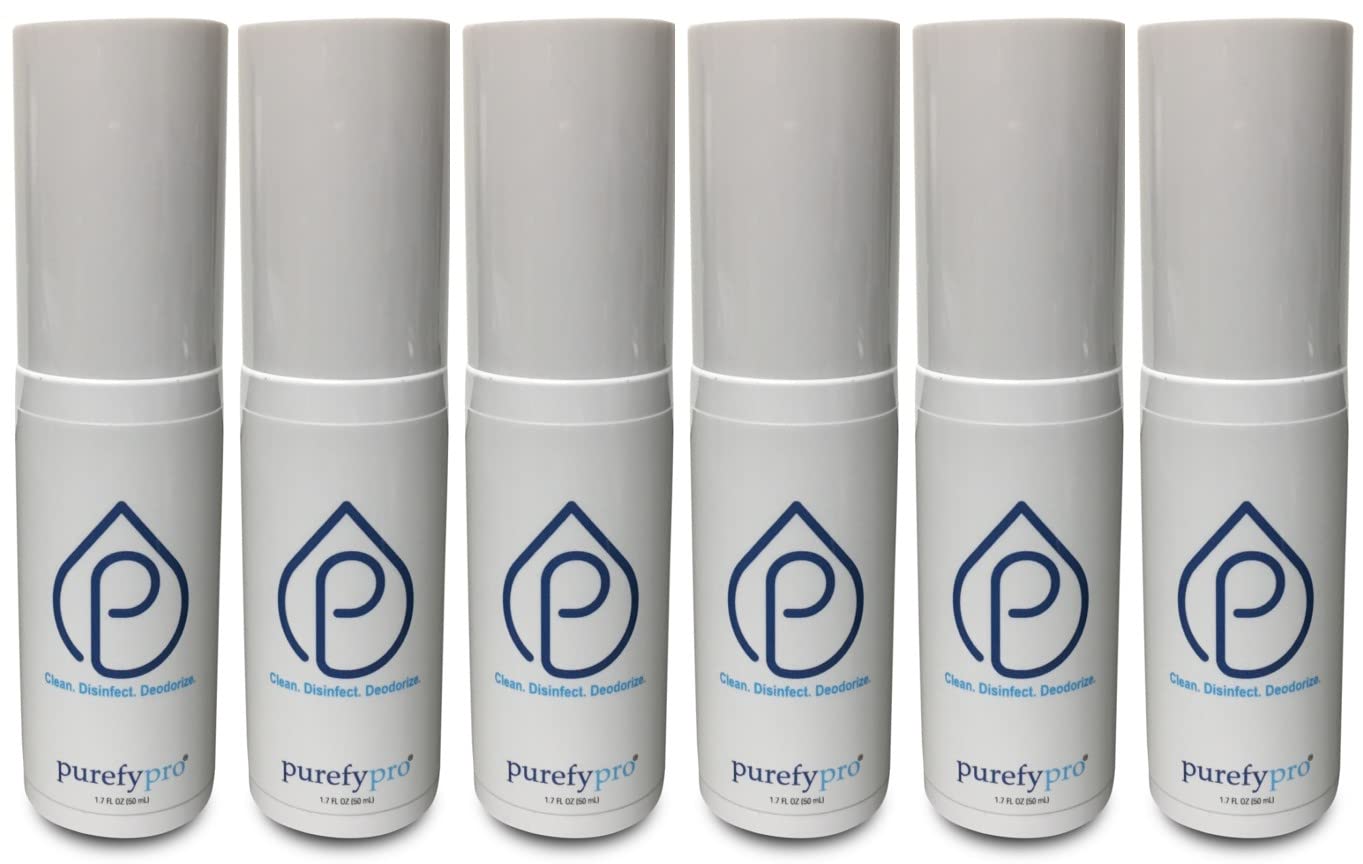 Purefypro Disinfectant Spray 1 7oz 6 Pack Kills 99 9999 Norovirus HIV Hepatitis Flu Viruses and Drug Resistant