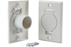 Standard Central Vacuum Wall Plate - White Inlet Valve