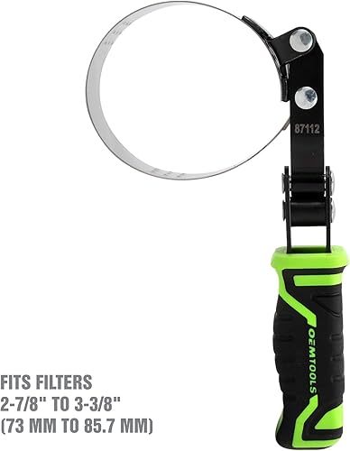 Miniatura 2 de OEMTOOLS 87112 Llave giratoria profesional para filtro de aceite (2-78 pulgadas - 3-38 pulgadas), llave pequeña para filtro de aceite, llave de