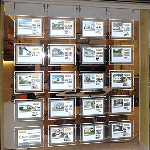 Ventana de bienes raíces colgante exhibición oficina llevó acrílico cartel marco caja luz signo titular