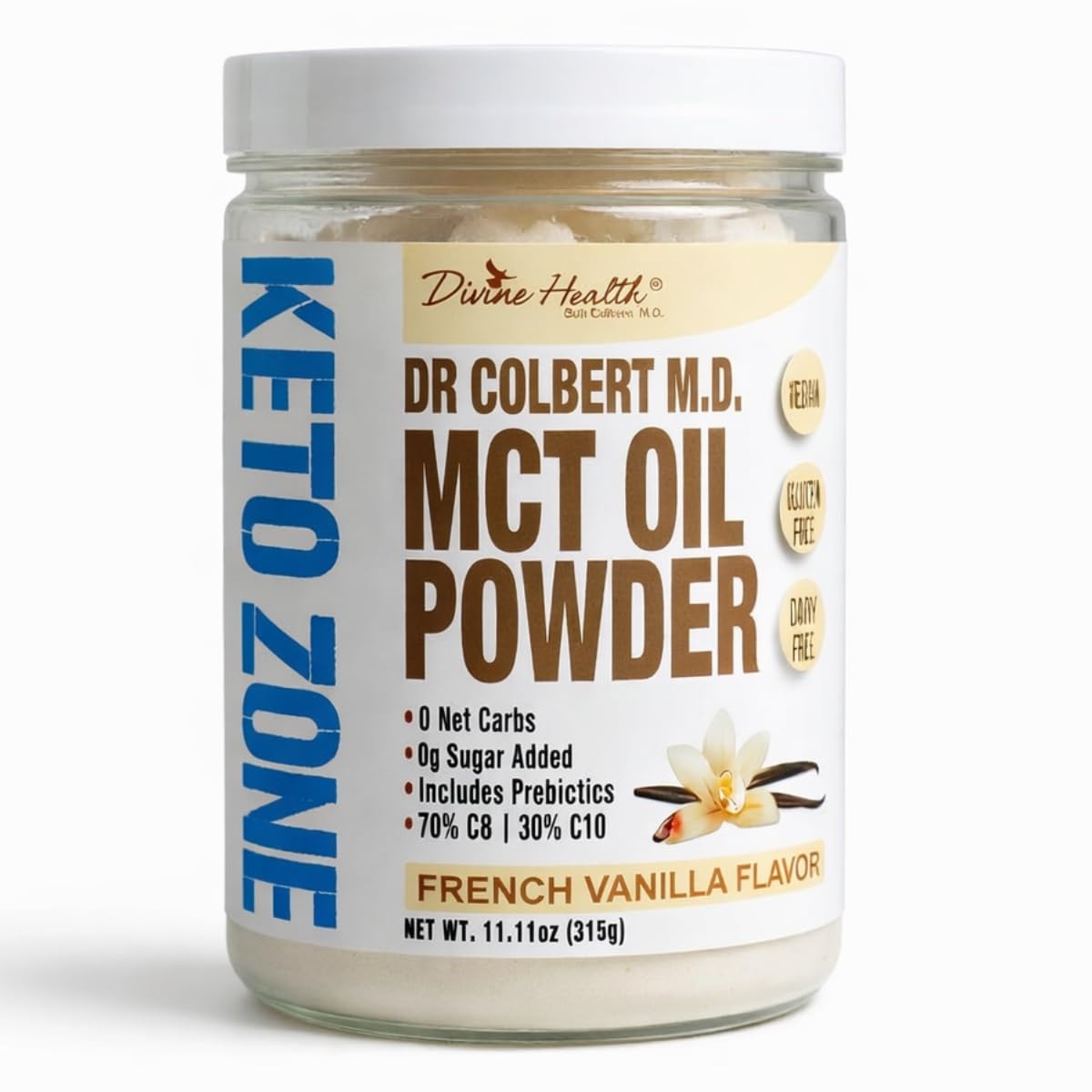 Divine Health - Dr. Colbert'S Keto Zone Mct Oil Powder French Vanilla 11.11 182759