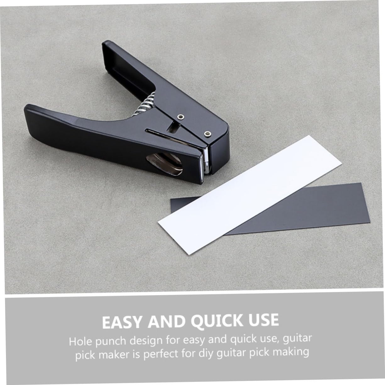 Perforatore per Plettri per Chitarra Nero, Gadget Portatile | Metallo e Plastica, per Bricolage e Produzione Professionale, Formato Compatto Foro Dedicato