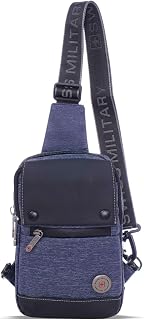 SWISS MILITARY Black Gold Collection Aquatic Crossbody Sling Bag with Adjustable Shoulder Strap, PU Coated Polyester, Quic... Price In India