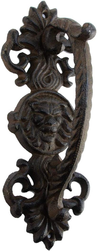 Ornate Cast Iron Lion Head Door Handle Gate Pull Grip