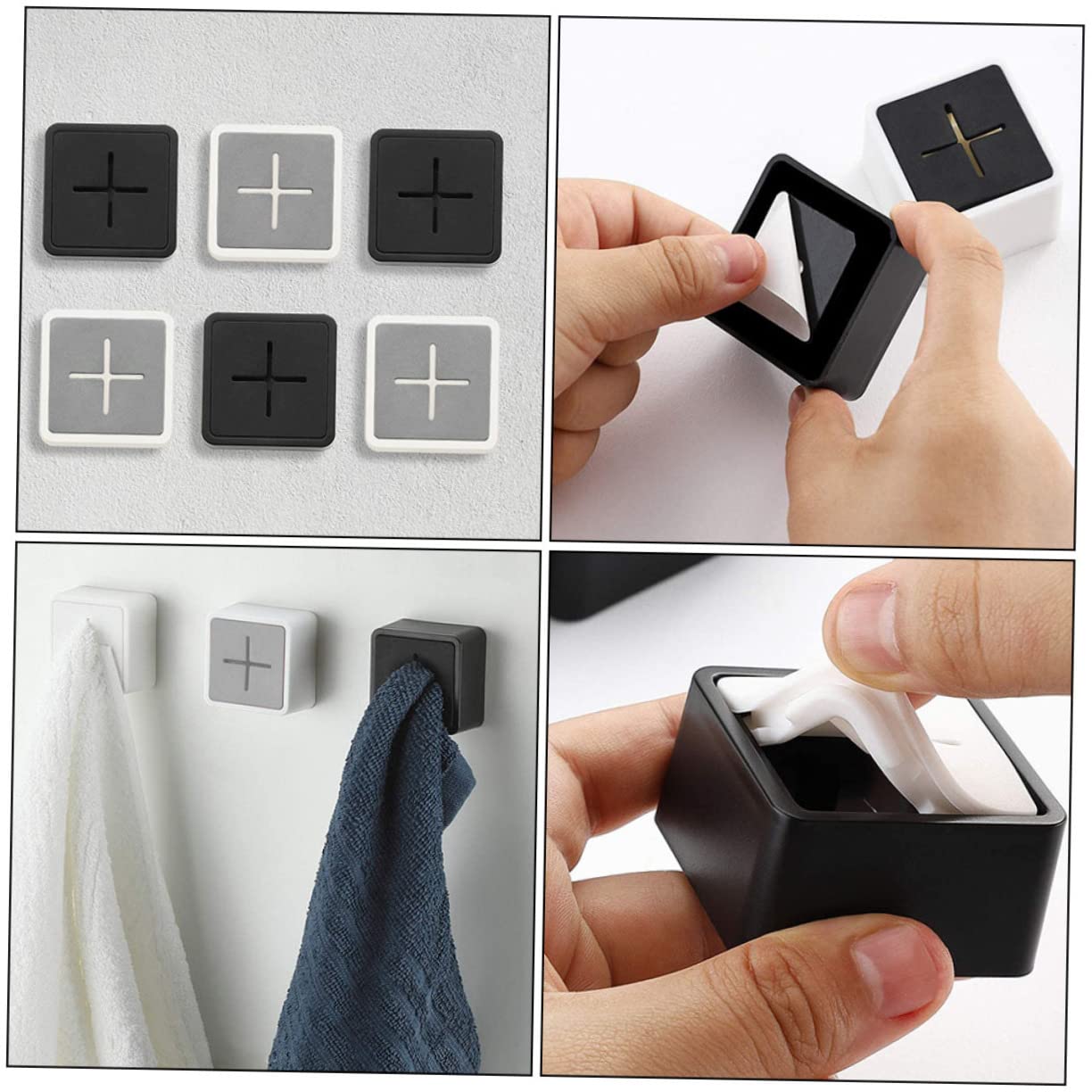 BESTonZON 18 Uds Tapón De Almacenamiento De Toallas Ganchos De Almacenamiento Para El Hogar De Cocina Ganchos Para Toallas De Baño Ganchos Para Toallas Soporte Adhesivo Para Toallas De Té