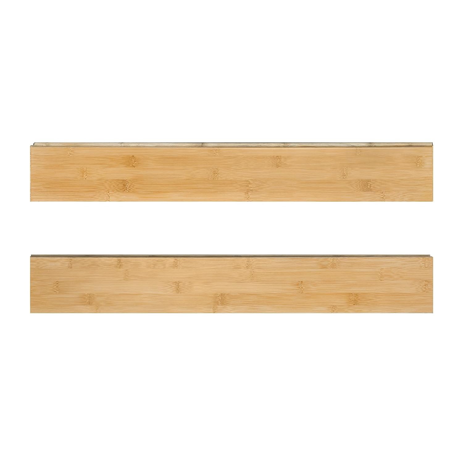 Solid Bamboo Flooring Planks, 40.15" L x 5.11" W x 0.6" T, Easy Tongue & Groove Luxury Hardwood for Kitchen Living Room Bedroom, 2 Planks (Covers 2.85 Sq Ft), Light Honey